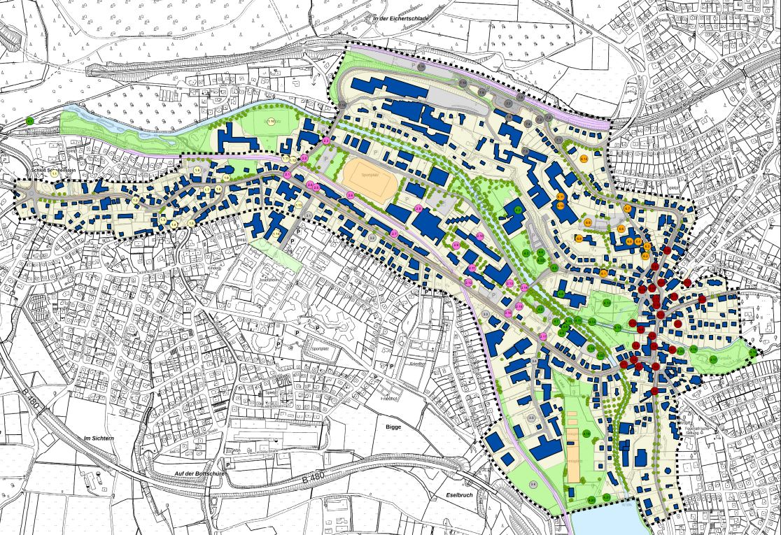 Ausschnitt aus den Plänen zur Detailrahmenplanung. Quelle: Stadt Olsberg, Ratsinformationsystem