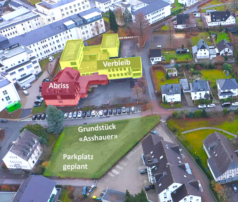 Diese Luftaufnahme veranschaulicht die Grundstückssituation, über die aktuell diskutiert wird.