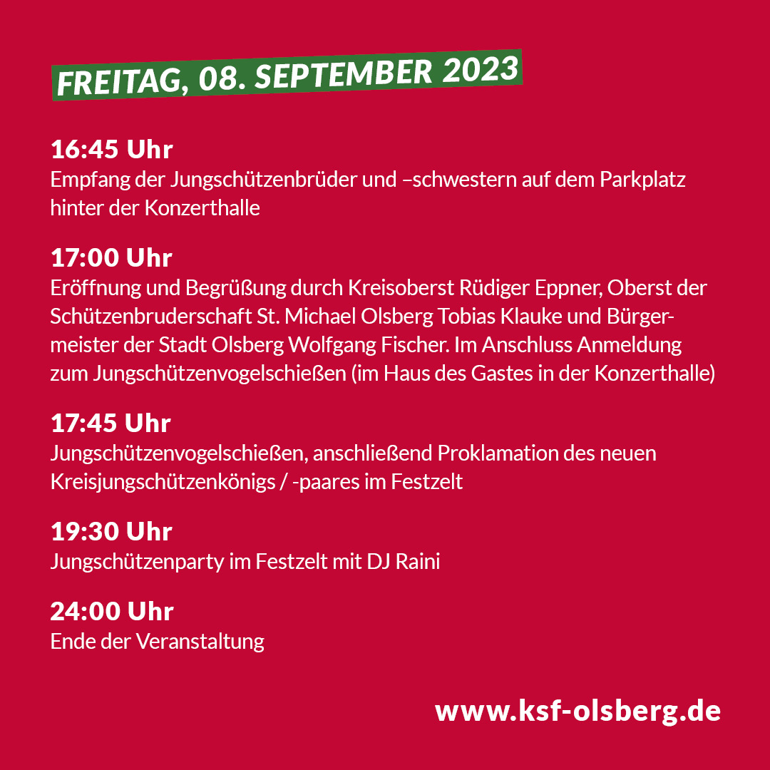 Kreisschützenfest in Olsberg vom 8. - 10. September 2023