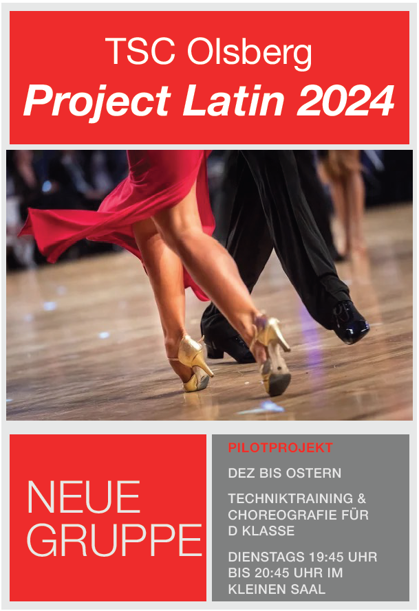 Ein Projekt zum Latein-Tanz startet der TSC Olsberg. Plakat: Angela Müller