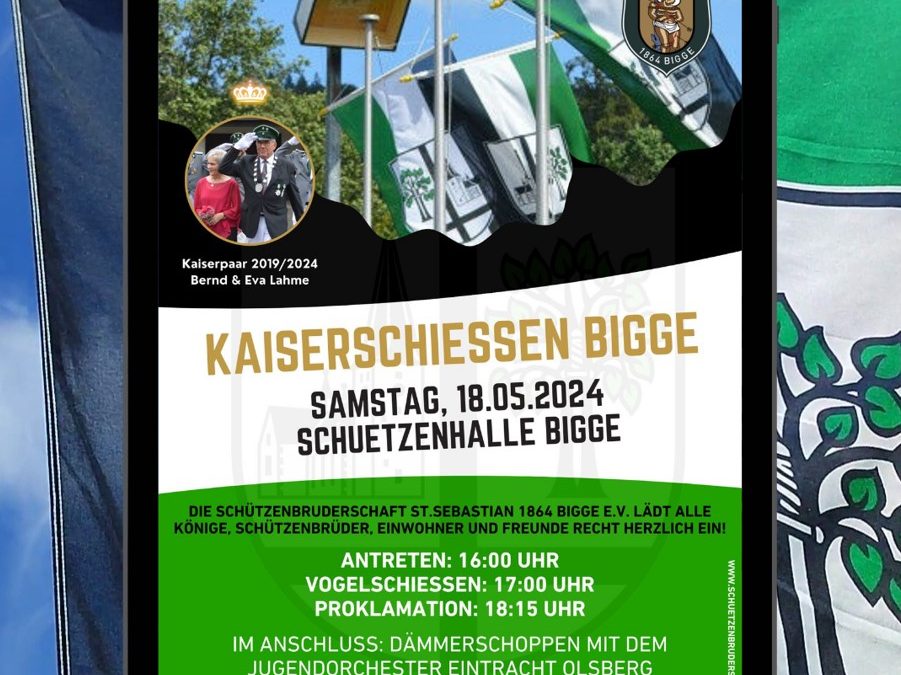 Kaiserschießen am Samstag, 18. Mai 2024, mit Dämmerschoppen